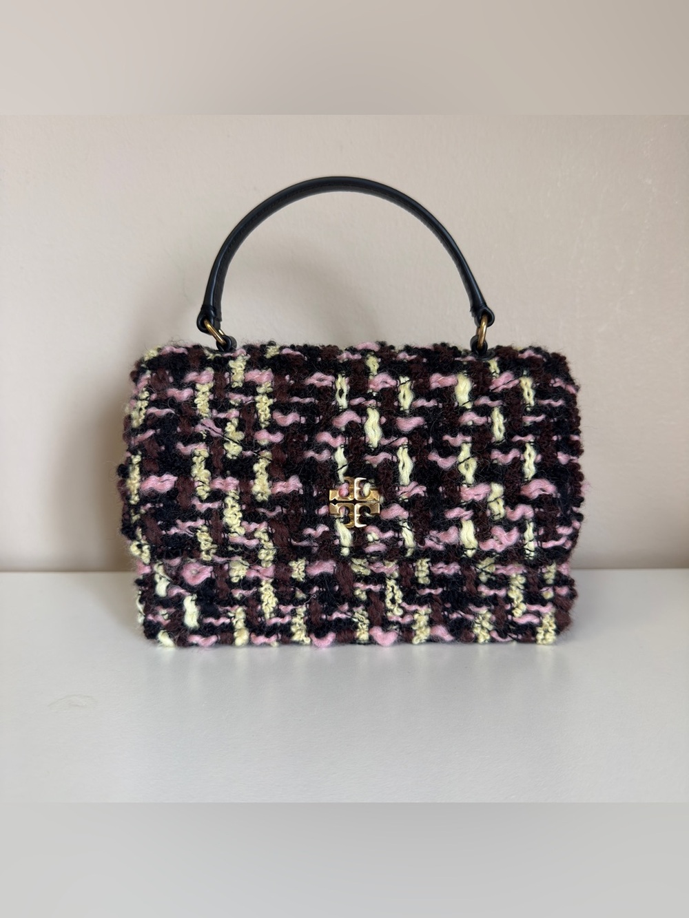 Tory burch kira tweed mini top handle chain wallet 152358